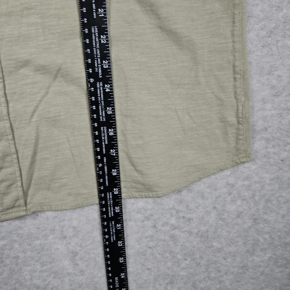 Faherty Seasons Men's XL Gray Green Button Front Shirt Organic Cotton Workshirt